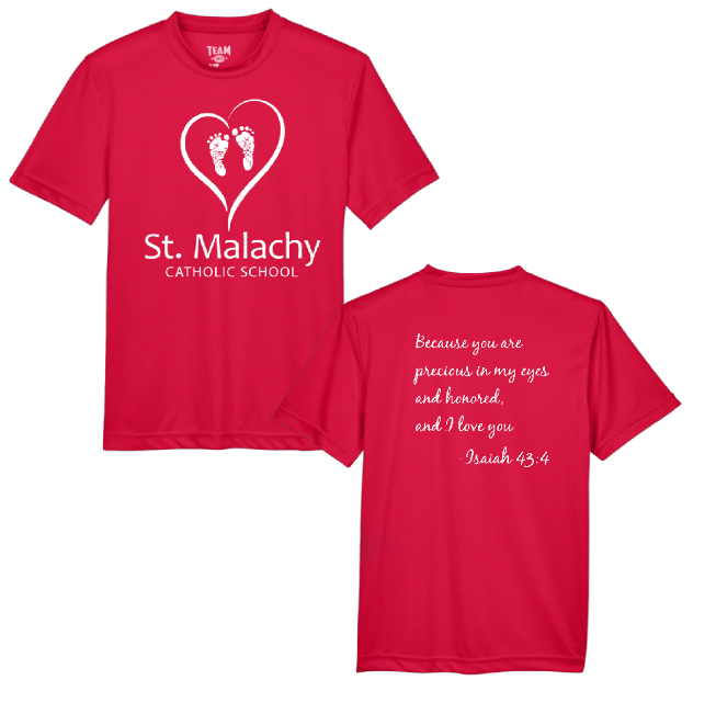 On Demand St. Malachy Pro-Life Youth and Adult Performance Tees