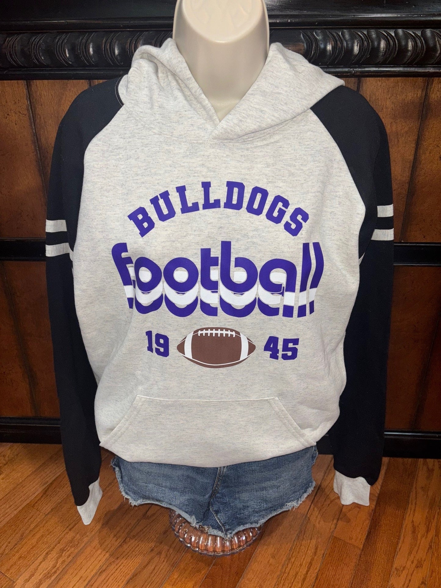 Retro Bulldogs Football Hoodie