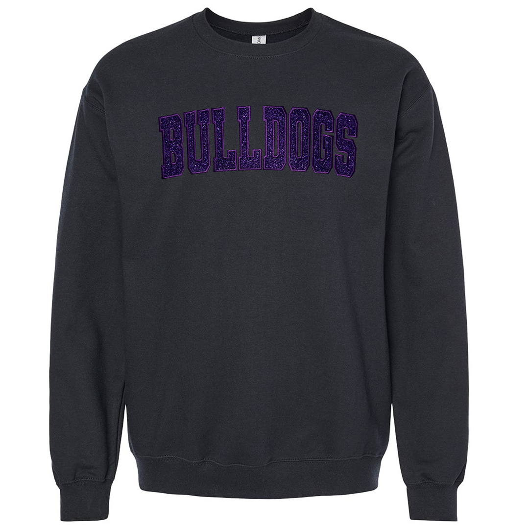 Classic Bulldogs Embroidered Glitter Crew
