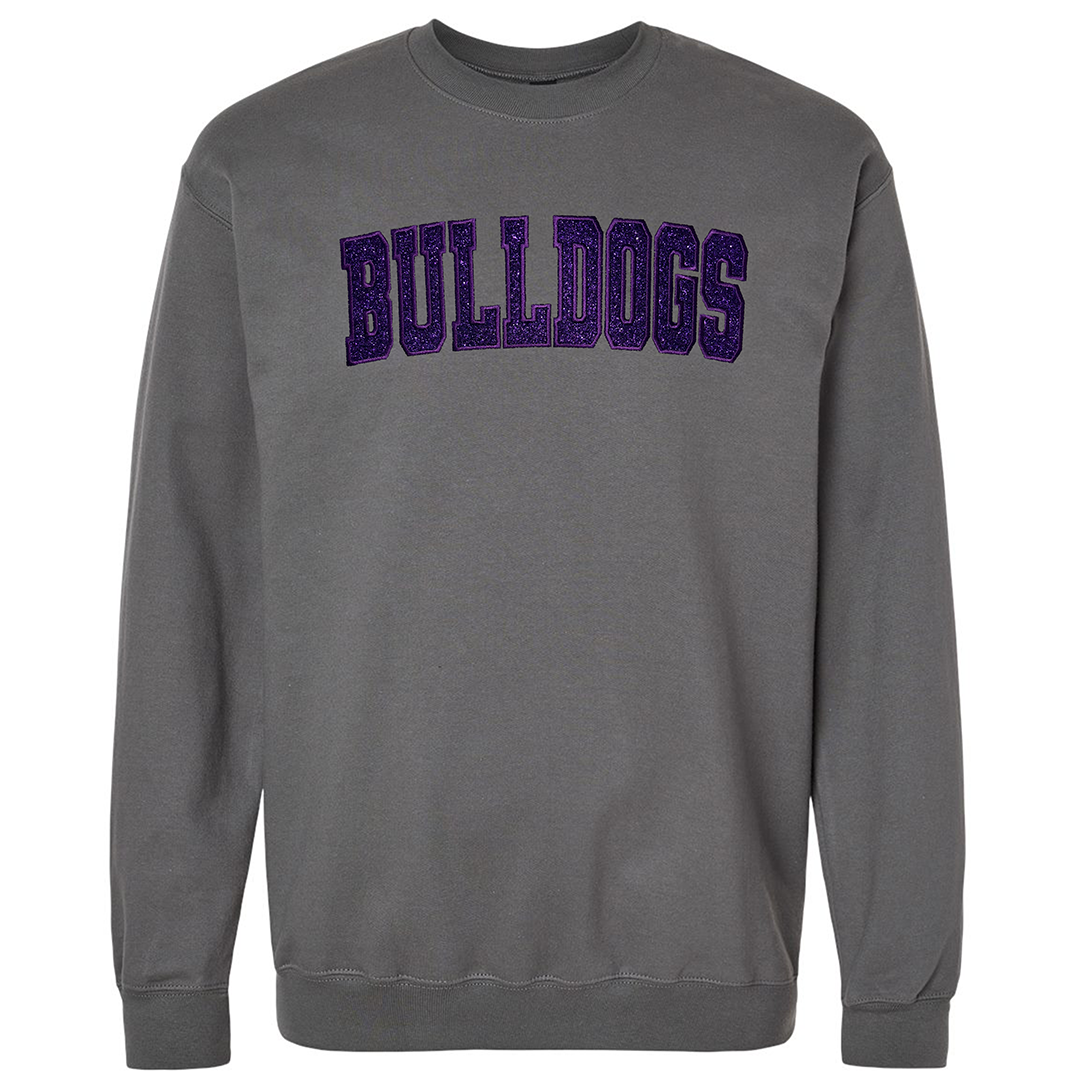 Classic Bulldogs Embroidered Glitter Crew