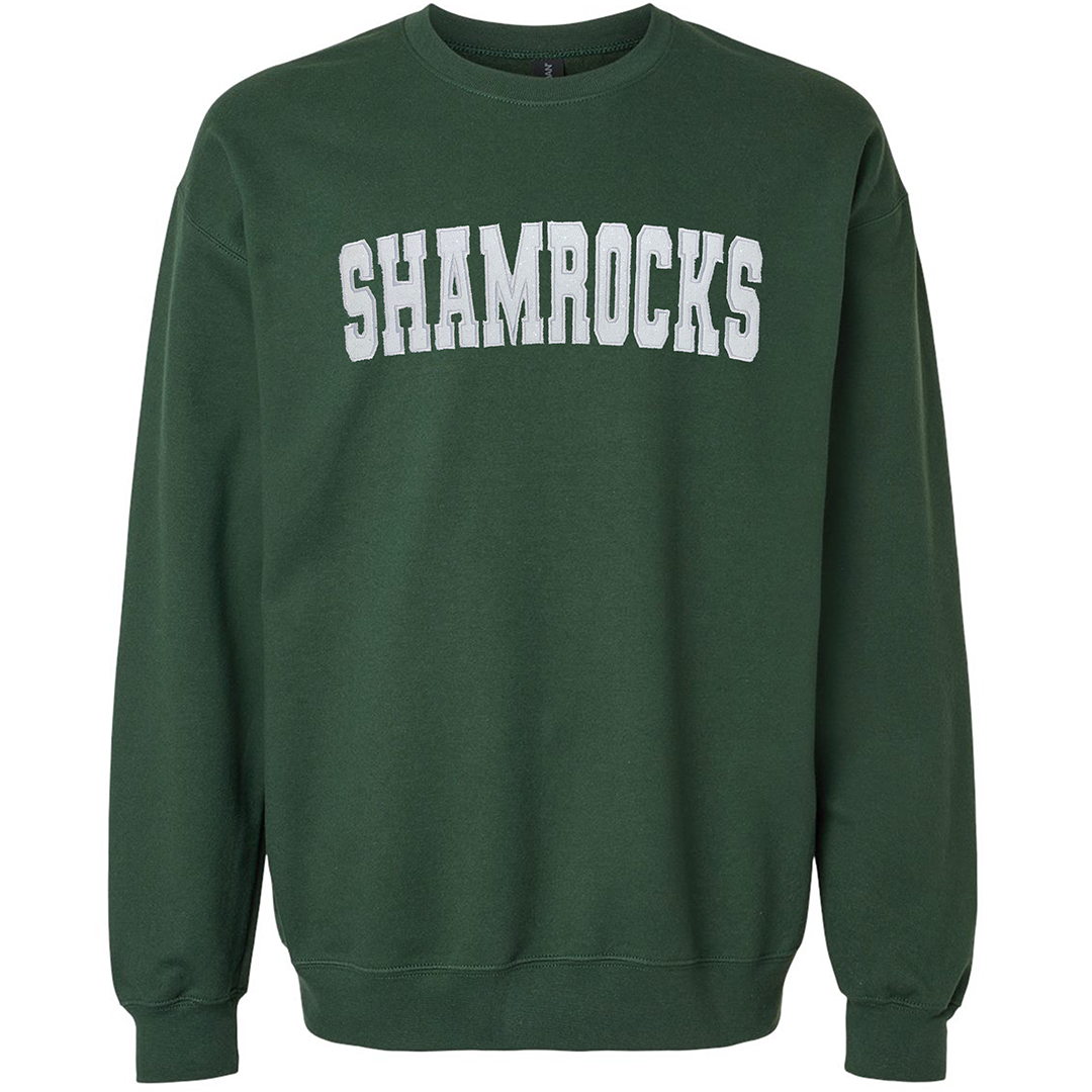 Classic Shamrocks Embroidered Glitter Crew