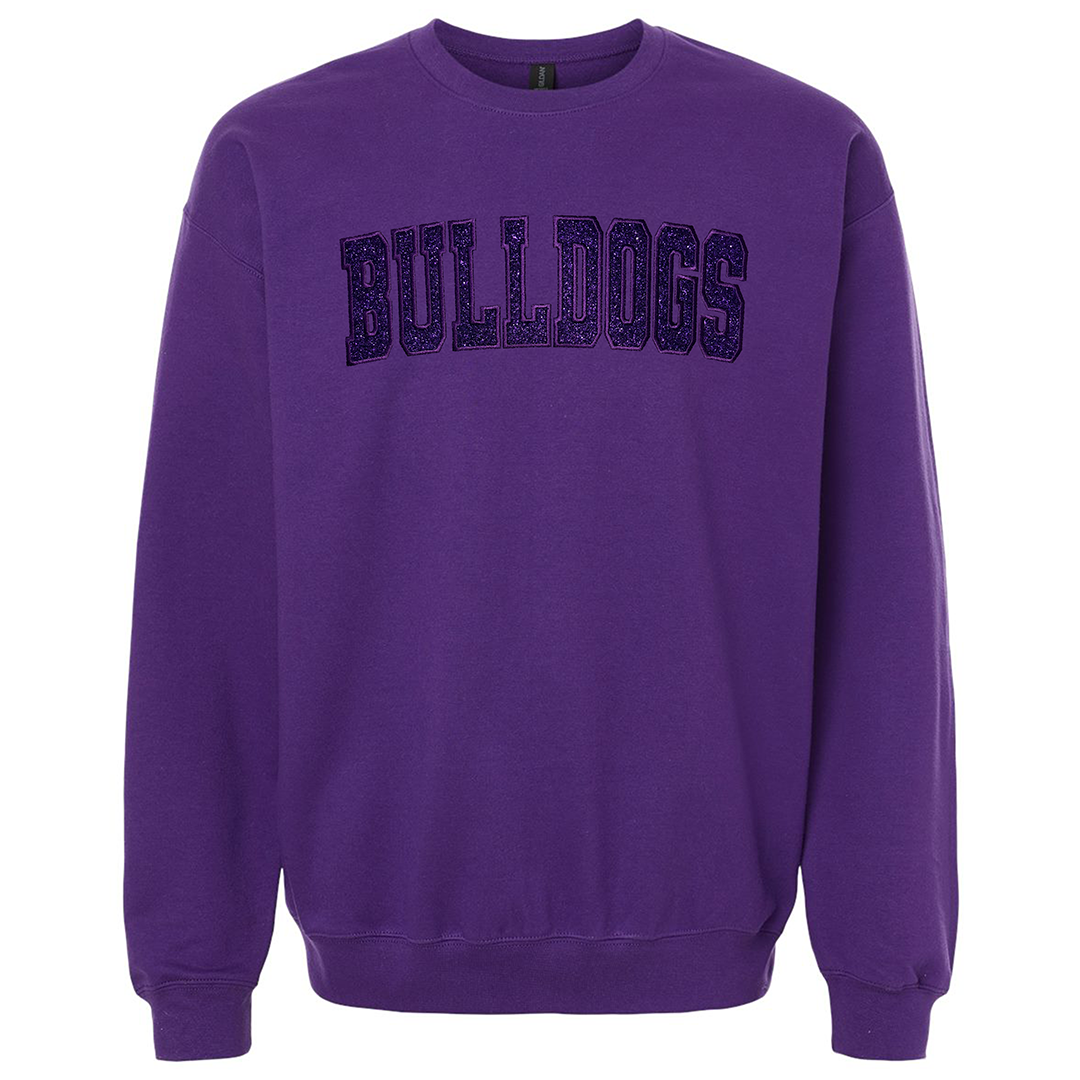 Classic Bulldogs Embroidered Glitter Crew