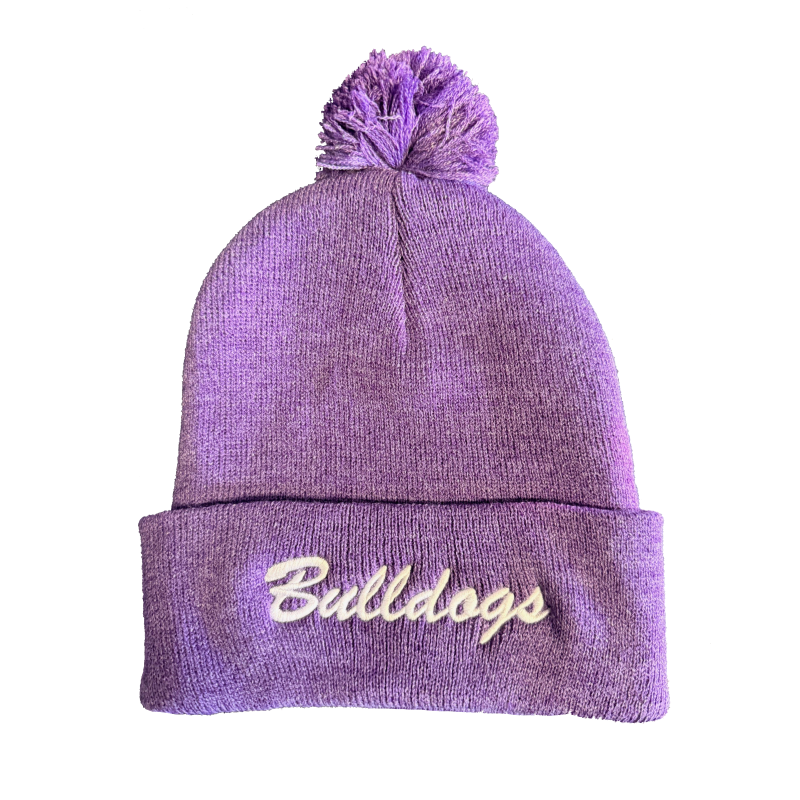 Bulldogs Purple Pom Beanie