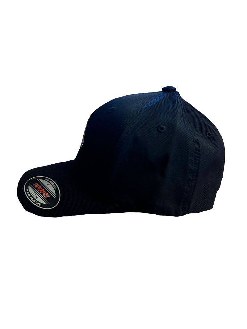 Black Fitted Embroidered Cap