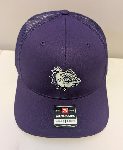 Purple Snapback Embroidered Bulldog Hat