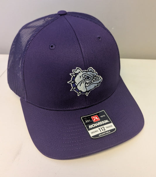 Purple Snapback Embroidered Bulldog Hat