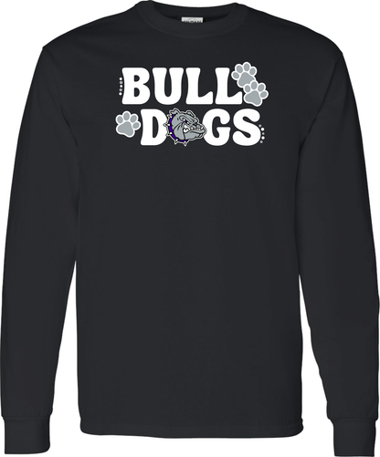 Bulldogs with Bulldog Head and Pawprints