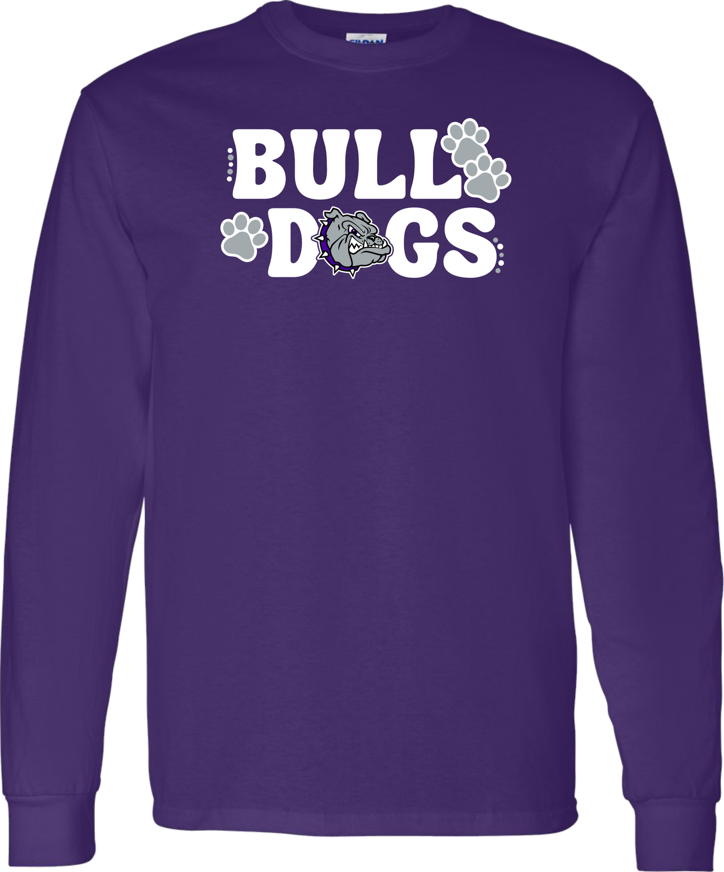 Bulldogs with Bulldog Head and Pawprints