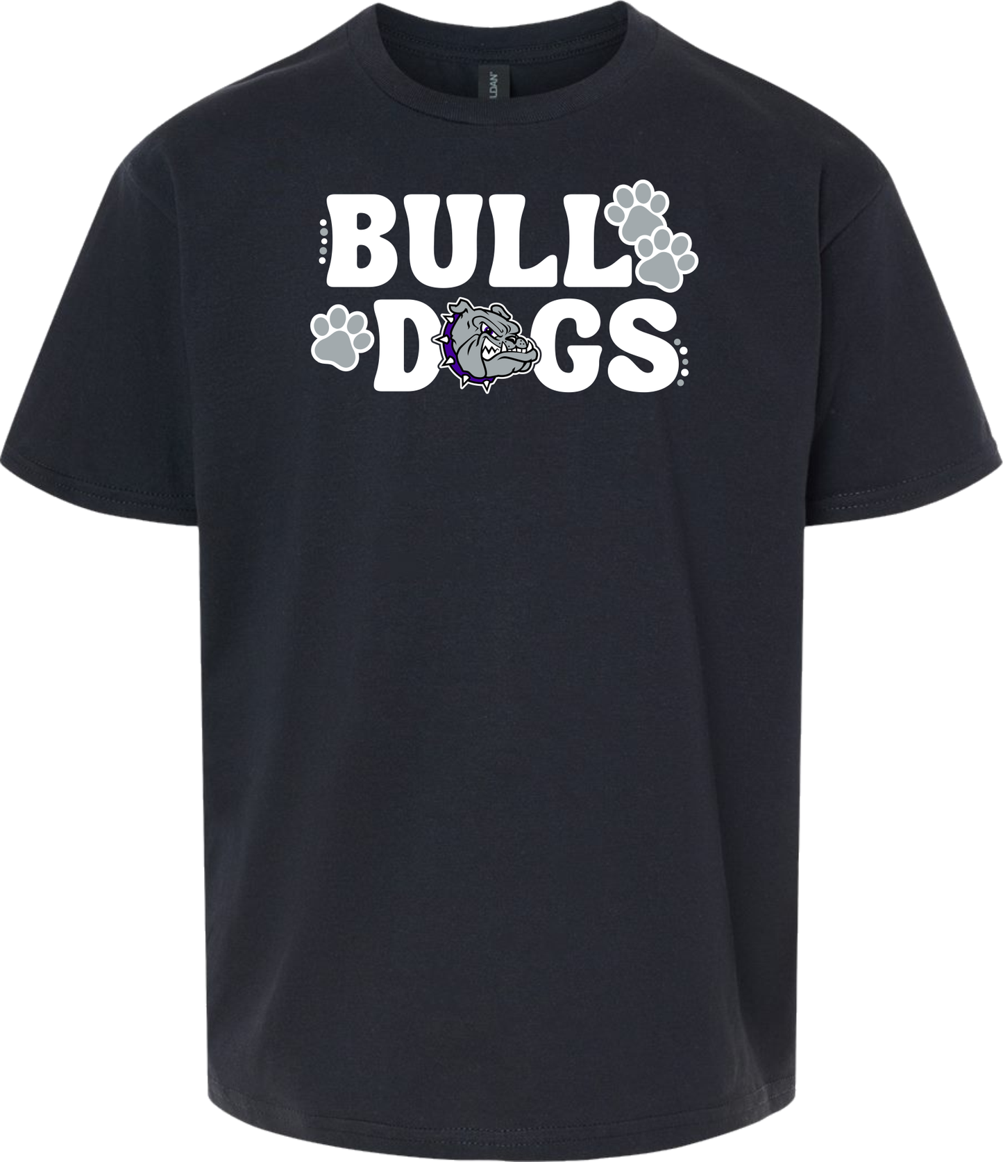 Bulldogs with Bulldog Head and Pawprints