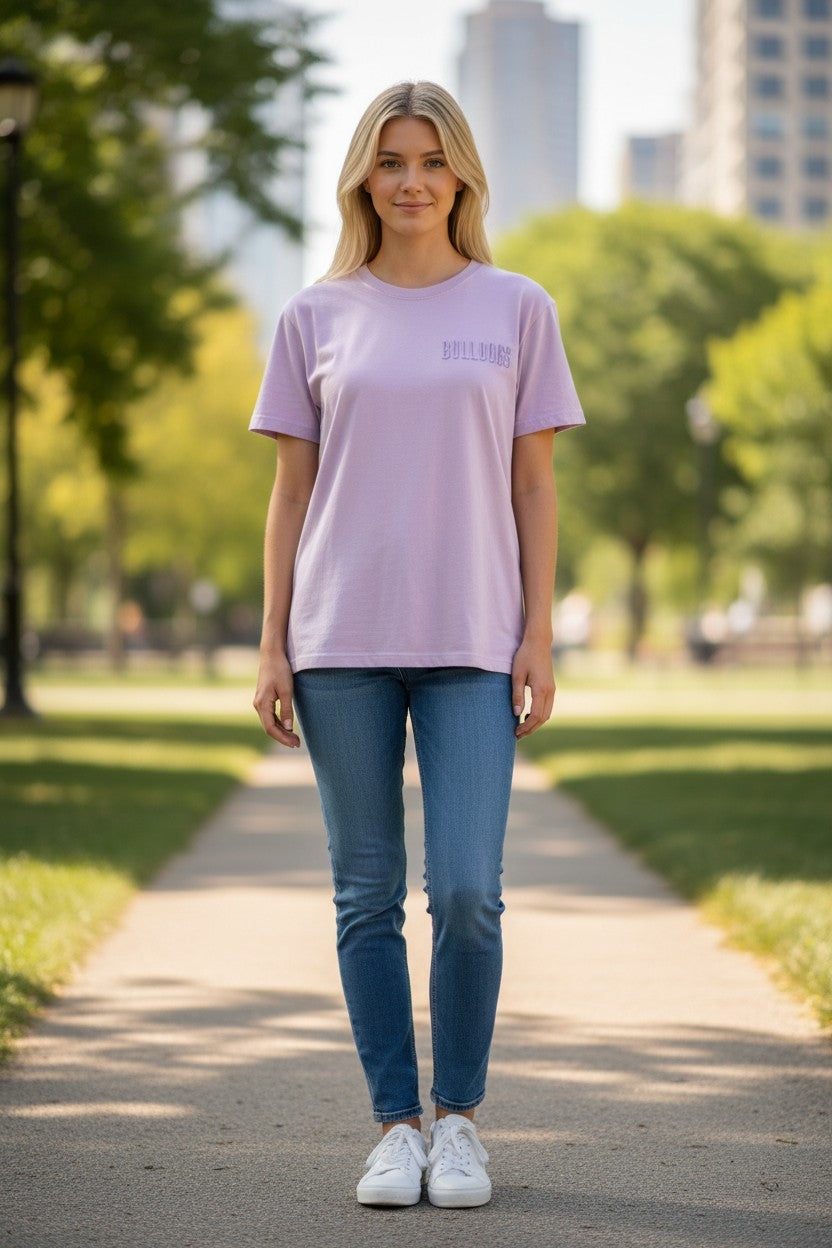 Garment Dyed Boxy Embroidered Tshirt
