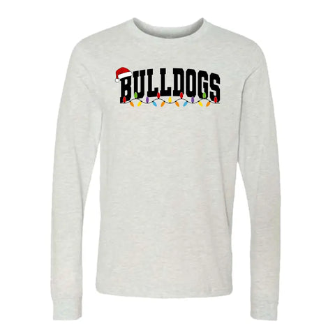 Clearance-Bulldog Christmas Lights Long Sleeve