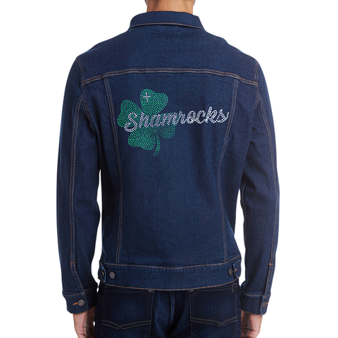 Rhinestone Shamrocks Denim Jacket