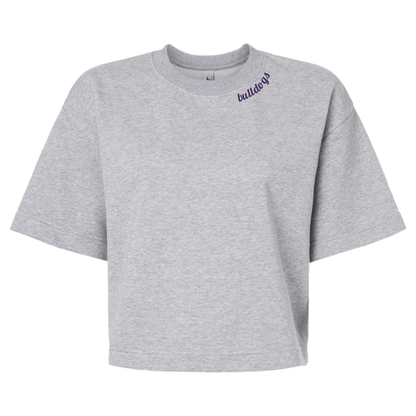 Ladies Embroidered Collar Boxy Top