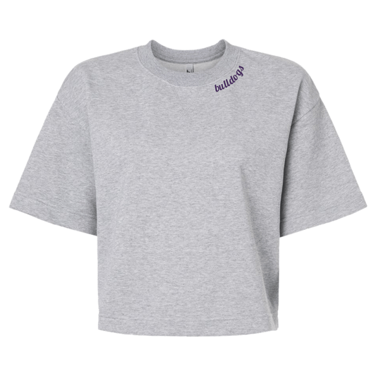 Ladies Embroidered Collar Boxy Top