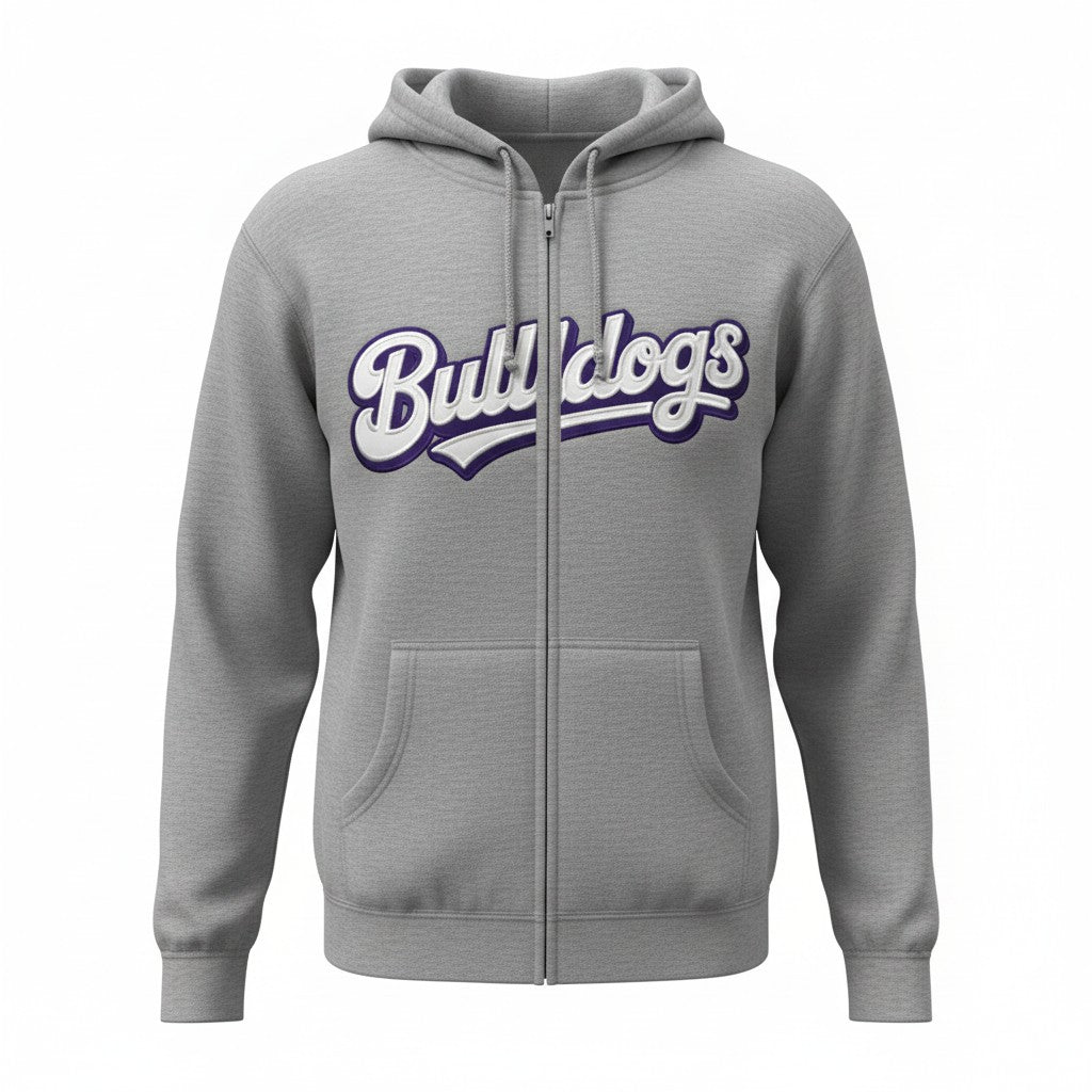 Bulldogs Split Front Embroidered Full Zip