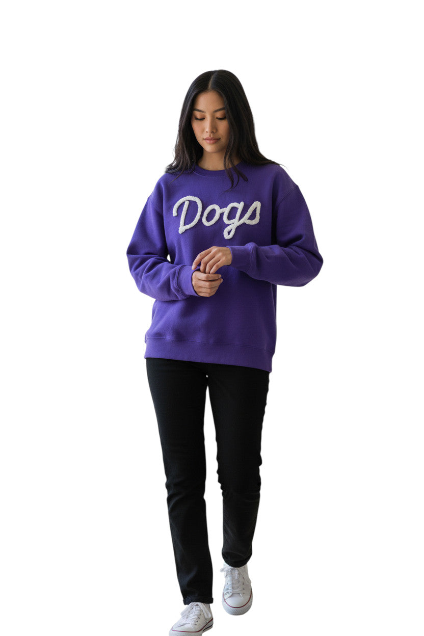 Dogs Chenille Embroidered Crewneck