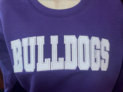 Glitter Embroidered Bulldogs Text Crew