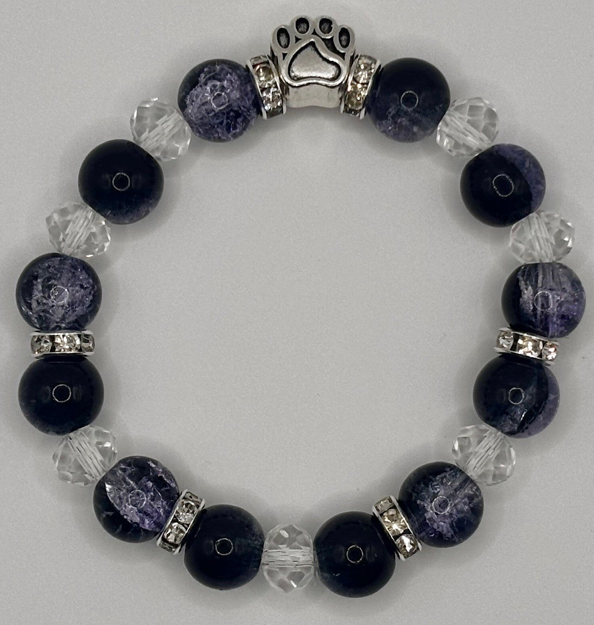 Paw Print Glass Beaded Bracelet