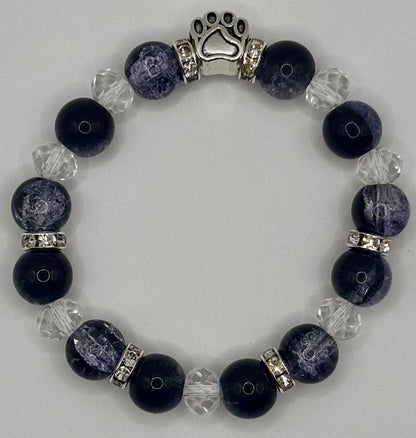 Paw Print Glass Beaded Bracelet
