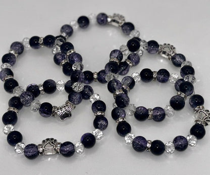 Paw Print Glass Beaded Bracelet