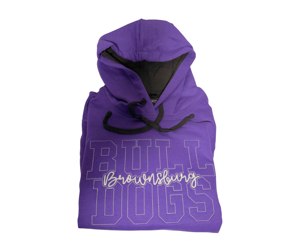 Brownsburg Bulldogs Embroidered Hoodie
