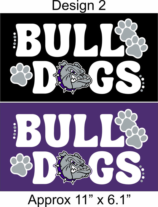 Bulldogs with Bulldog Head and Pawprints