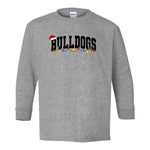 Clearance-Bulldog Christmas Lights Youth Long Sleeve
