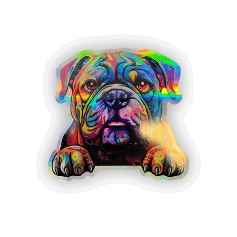 Holographic Bulldog Waterproof Sticker
