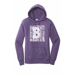 Browsburg Repeating Bulldog Ladies Purple Hoodie