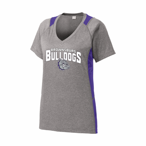 Ladies Colorblock Contender Tee - Rose Promos