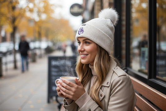 Bulldog Pom Cuffed Beanie