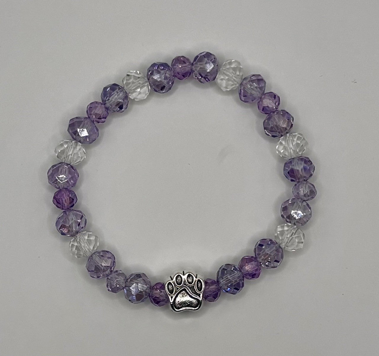 Paw Print Glass Beaded Bracelet