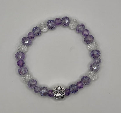 Paw Print Glass Beaded Bracelet