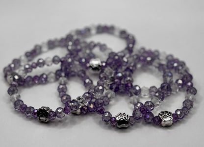 Paw Print Glass Beaded Bracelet