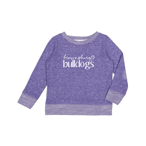 Toddler Purple Melange Crew French Terry