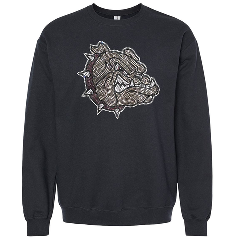 Rhinestone Bulldog Head Crew