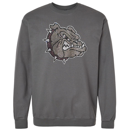Rhinestone Bulldog Head Crew