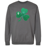 Embroidered Glitter Shamrock Crew