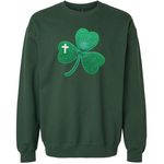 Embroidered Glitter Shamrock Crew