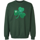 Embroidered Glitter Shamrock Crew
