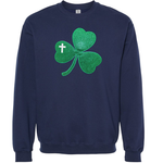Embroidered Glitter Shamrock Crew