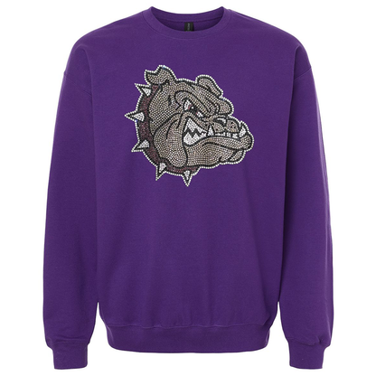 Rhinestone Bulldog Head Crew