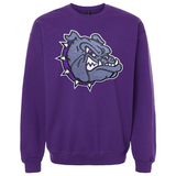 Embroidered Glitter Bulldog Head Crew