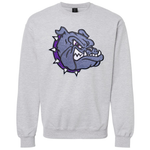 Embroidered Glitter Bulldog Head Crew