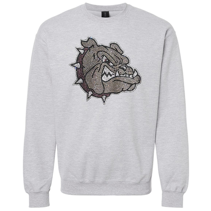Rhinestone Bulldog Head Crew