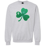 Embroidered Glitter Shamrock Crew