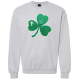 Embroidered Glitter Shamrock Crew