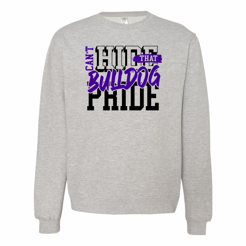 Can't Hide that Bulldog Pride Grey Crewneck