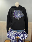Embroidered Sparkle Bulldog Head Hoodie