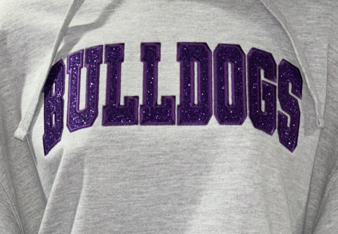 Classic Bulldogs Embroidered Glitter Hoodie